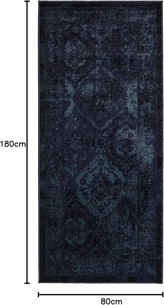 【極美品】IKEA VONSBÄK ラグ　ダークブルー, 133x195 cm VONSBÄK ヴォンスベク ラグ パイル短, ダークブルー, 133x195 cm